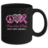 Peace Love Cure Pink Ribbon Cancer Breast Awareness Mug | teecentury