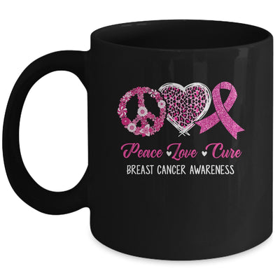 Peace Love Cure Pink Ribbon Cancer Breast Awareness Mug | teecentury