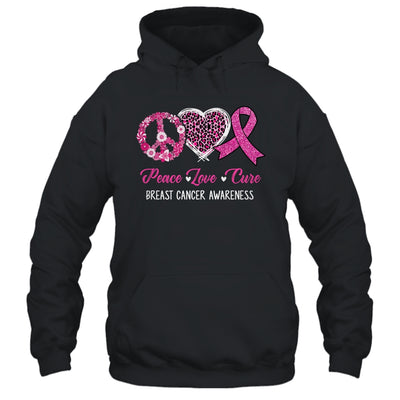 Peace Love Cure Pink Ribbon Cancer Breast Awareness Shirt & Tank Top | teecentury