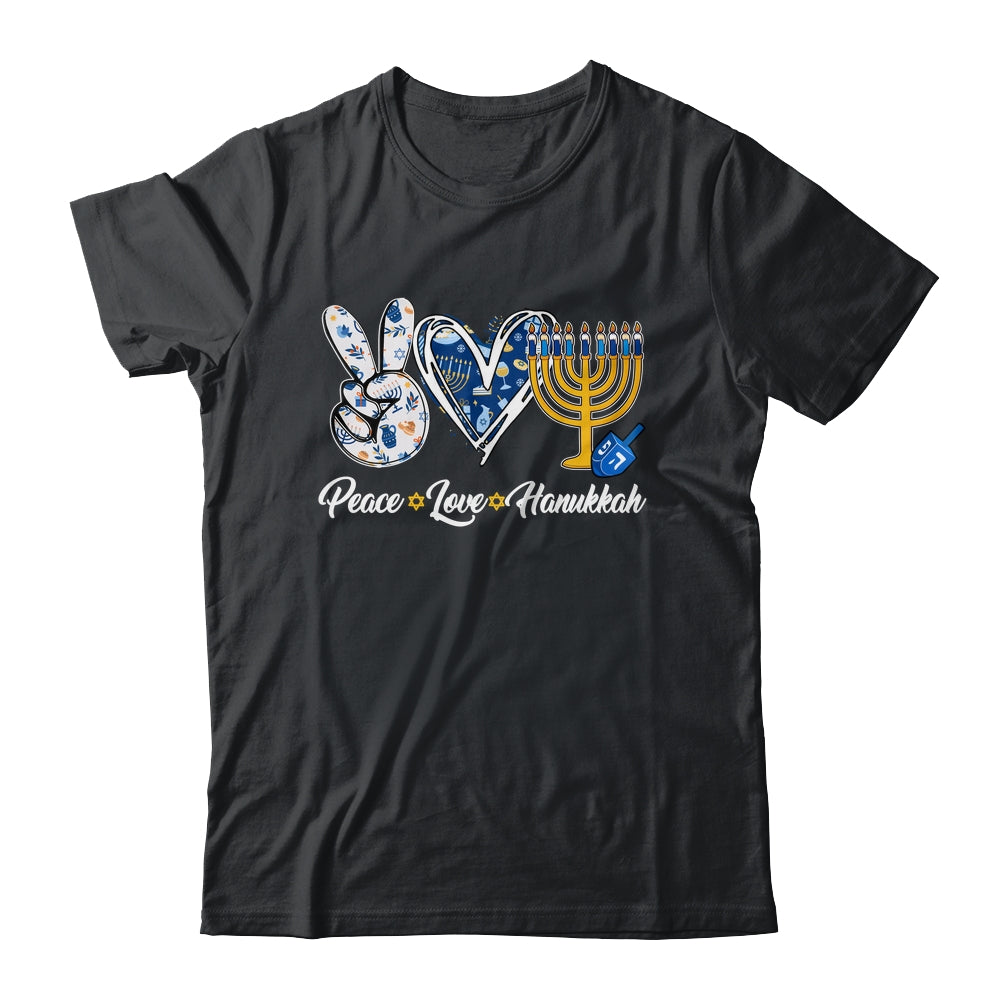 Peace Love Hanukkah Retro Chanukah Jewish Men Women Shirt & Sweatshirt | teecentury