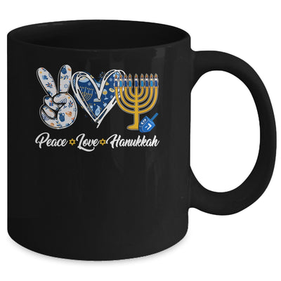 Peace Love Hanukkah Retro Chanukah Jewish Men Women Mug | teecentury