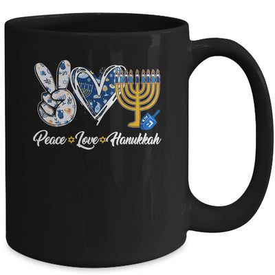 Peace Love Hanukkah Retro Chanukah Jewish Men Women Mug | teecentury