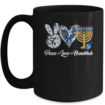 Peace Love Hanukkah Retro Chanukah Jewish Men Women Mug | teecentury