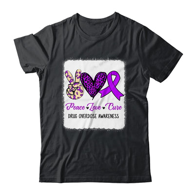 Peace Love Hope Purple Ribbon Drug Overdose Awareness Shirt & Tank Top | teecentury