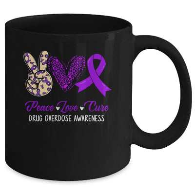 Peace Love Hope Purple Ribbon Drug Overdose Awareness Month Mug | teecentury
