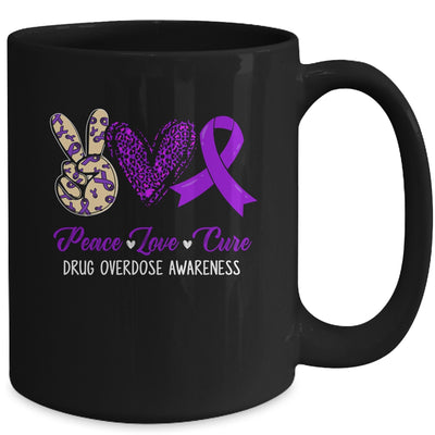 Peace Love Hope Purple Ribbon Drug Overdose Awareness Month Mug | teecentury