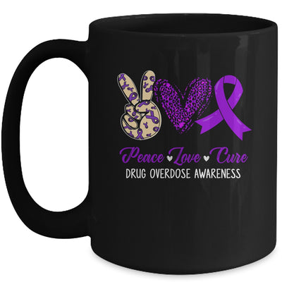 Peace Love Hope Purple Ribbon Drug Overdose Awareness Month Mug | teecentury