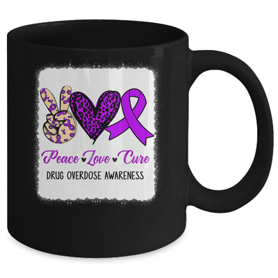 Peace Love Hope Purple Ribbon Drug Overdose Awareness Mug | teecentury