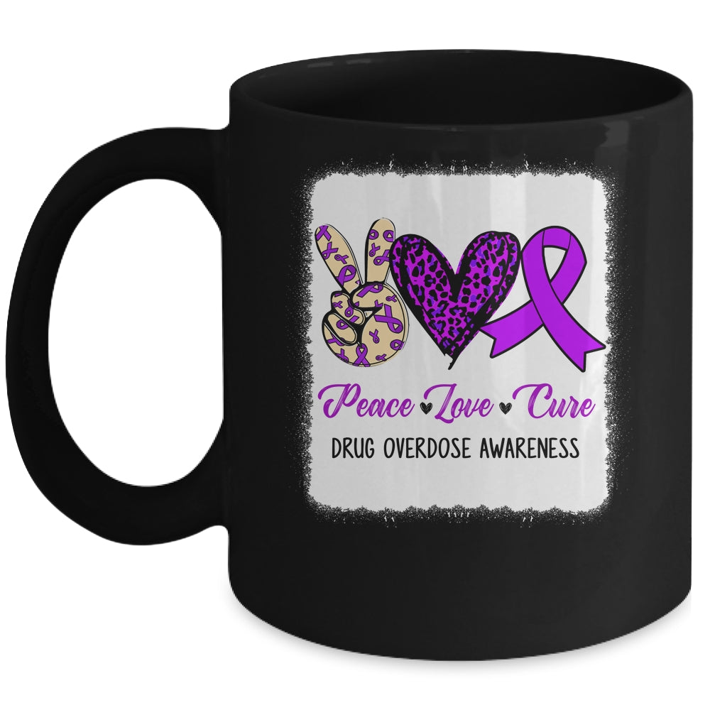 Peace Love Hope Purple Ribbon Drug Overdose Awareness Mug | teecentury