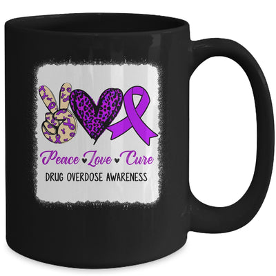 Peace Love Hope Purple Ribbon Drug Overdose Awareness Mug | teecentury