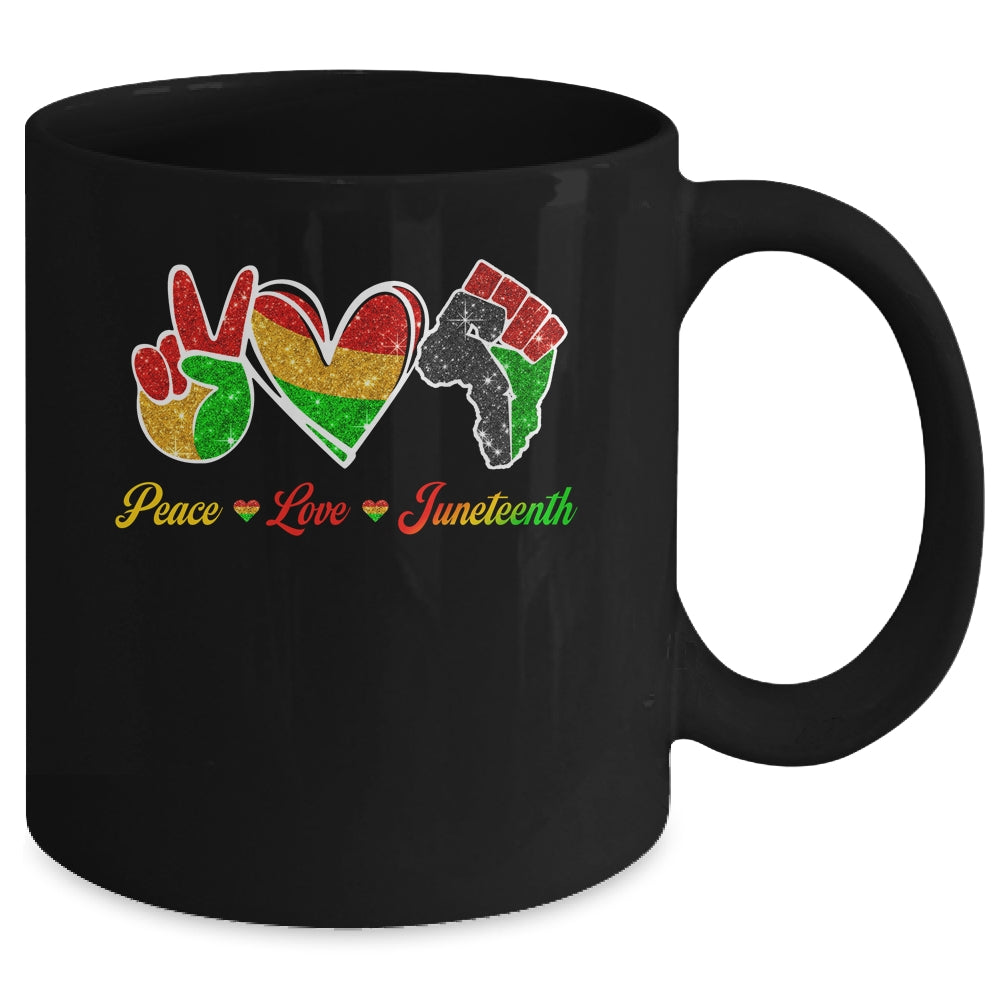 Peace Love Juneteenth Black Pride Freedom 4th Of July Mug | teecentury