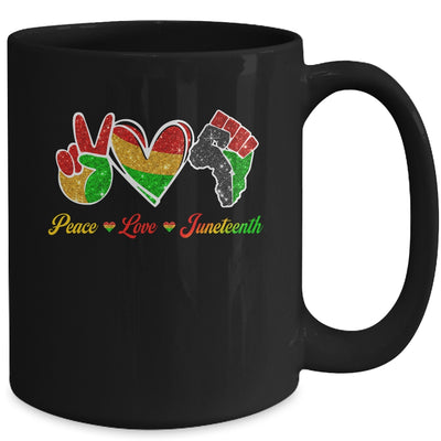 Peace Love Juneteenth Black Pride Freedom 4th Of July Mug | teecentury