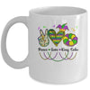 Peace Love King Cake Mardi Gras For Men Women Kids Mug | teecentury