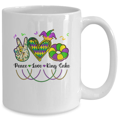 Peace Love King Cake Mardi Gras For Men Women Kids Mug | teecentury