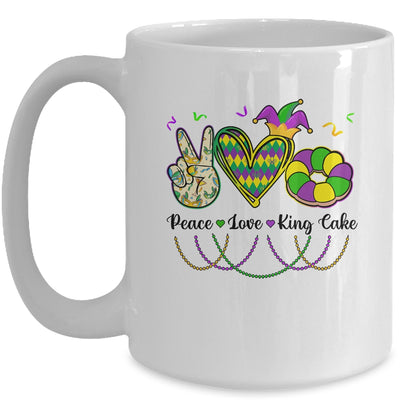 Peace Love King Cake Mardi Gras For Men Women Kids Mug | teecentury