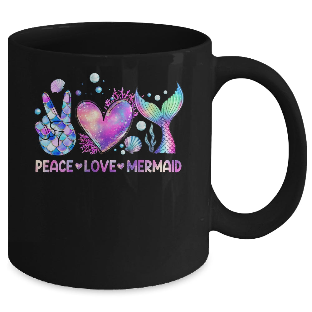 Peace Love Mermaid Summer Love Mermaid Beach Vacation Girls Mug | teecentury