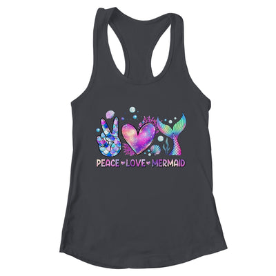Peace Love Mermaid Summer Love Mermaid Beach Vacation Girls Shirt & Tank Top | teecentury