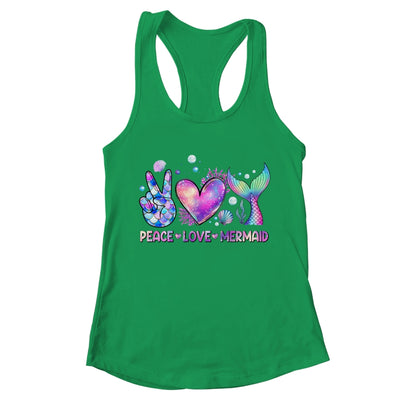 Peace Love Mermaid Summer Love Mermaid Beach Vacation Girls Shirt & Tank Top | teecentury