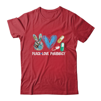 Peace Love Pharmacy Funny Pharmacy Tech Pharmacist Shirt & Hoodie | teecentury