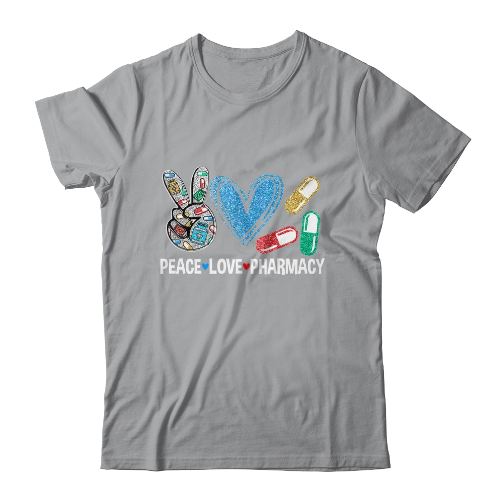 Peace Love Pharmacy Funny Pharmacy Tech Pharmacist Shirt & Hoodie | teecentury