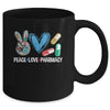 Peace Love Pharmacy Funny Pharmacy Tech Pharmacist Mug | teecentury