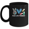 Peace Love Pharmacy Funny Pharmacy Tech Pharmacist Mug | teecentury