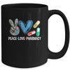 Peace Love Pharmacy Funny Pharmacy Tech Pharmacist Mug | teecentury