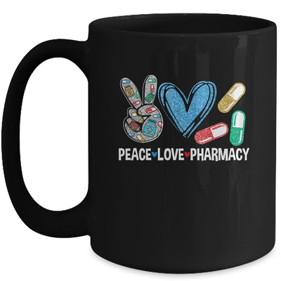 Peace Love Pharmacy Funny Pharmacy Tech Pharmacist Mug | teecentury
