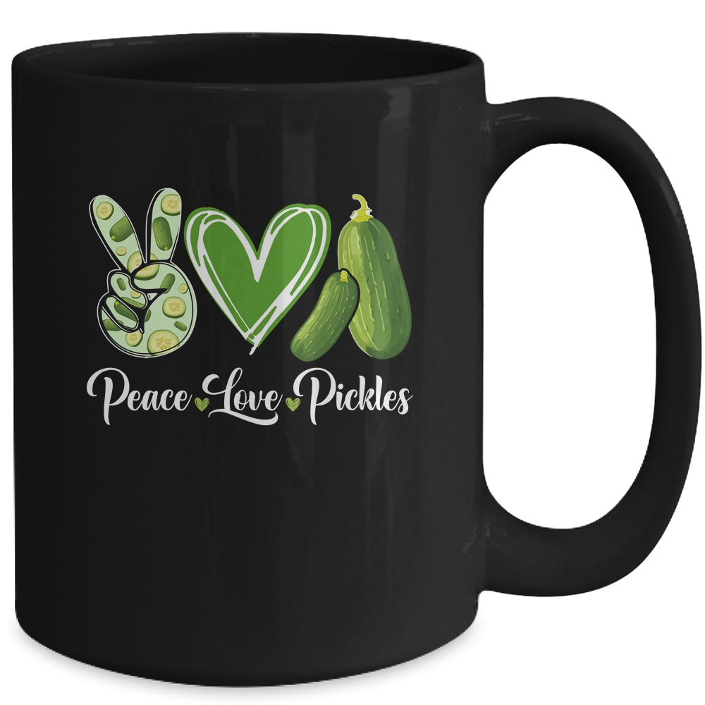 Peace Love Pickles Art For Women Men Girls Pickled Cucumber Mug | teecentury