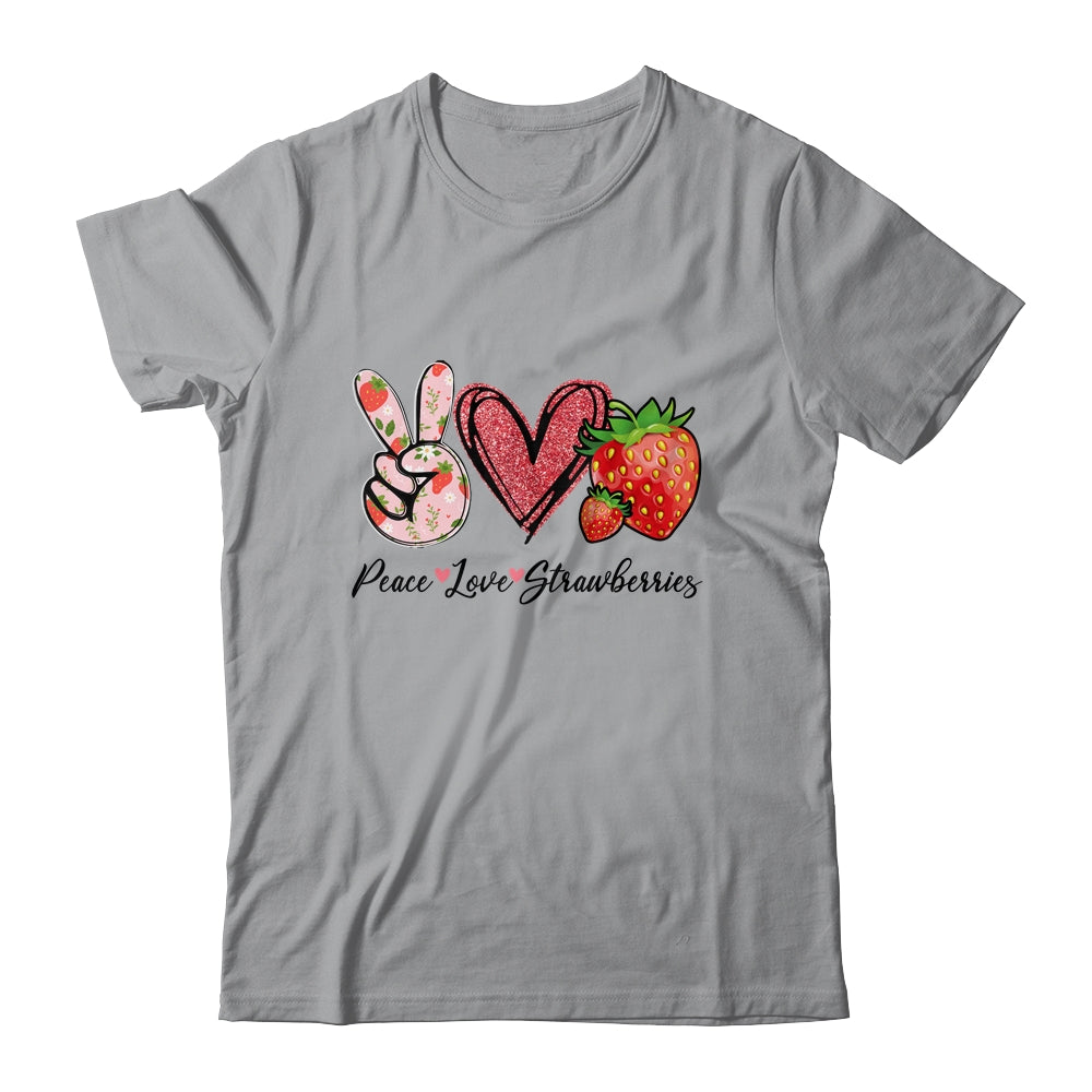 Peace Love Strawberry Farmer Strawberries Lover Berry Fruits Shirt & Tank Top | teecentury