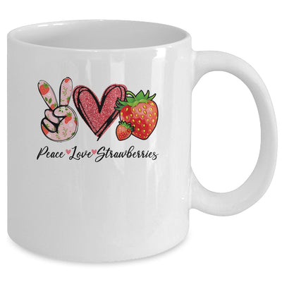 Peace Love Strawberry Farmer Strawberries Lover Berry Fruits Mug | teecentury