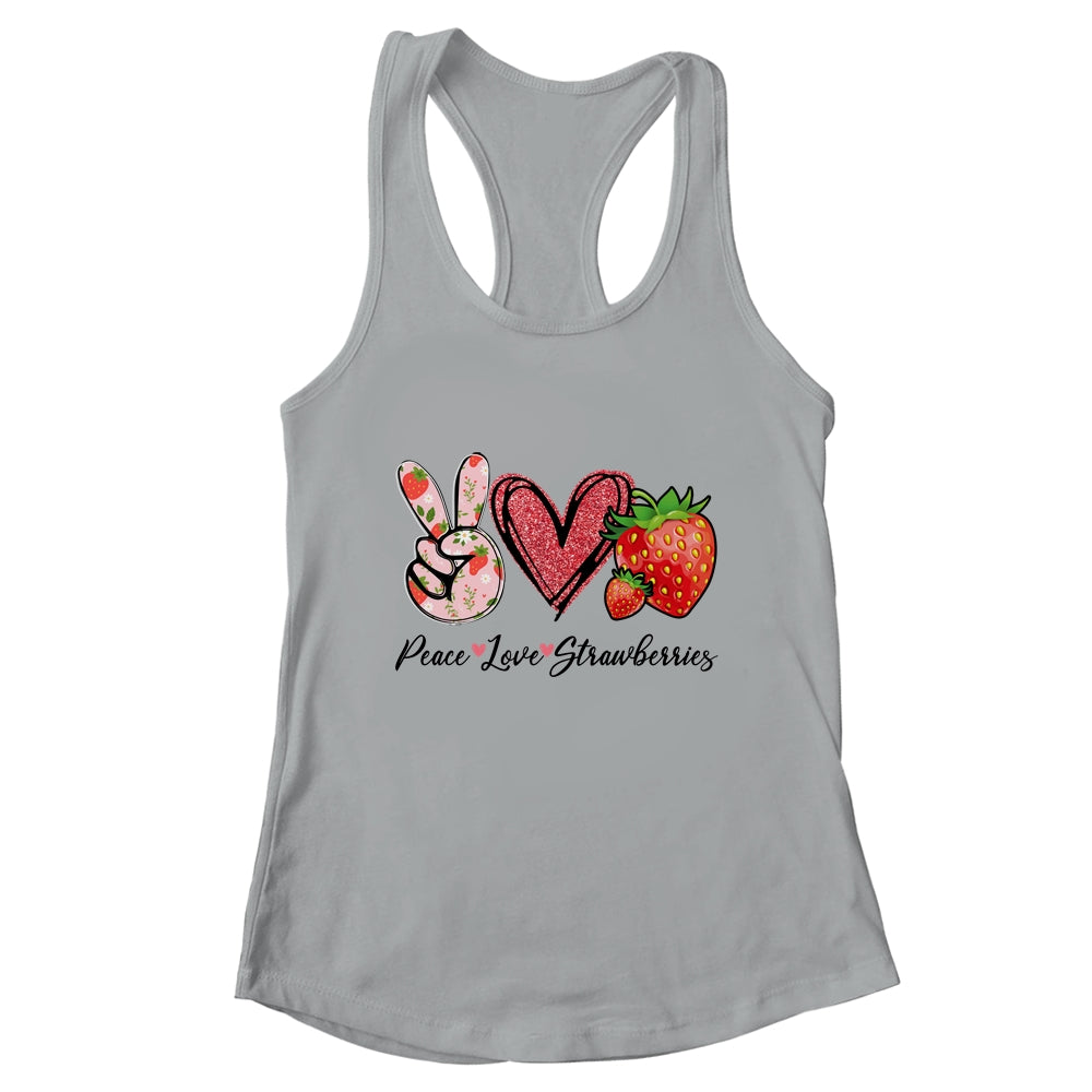 Peace Love Strawberry Farmer Strawberries Lover Berry Fruits Shirt & Tank Top | teecentury