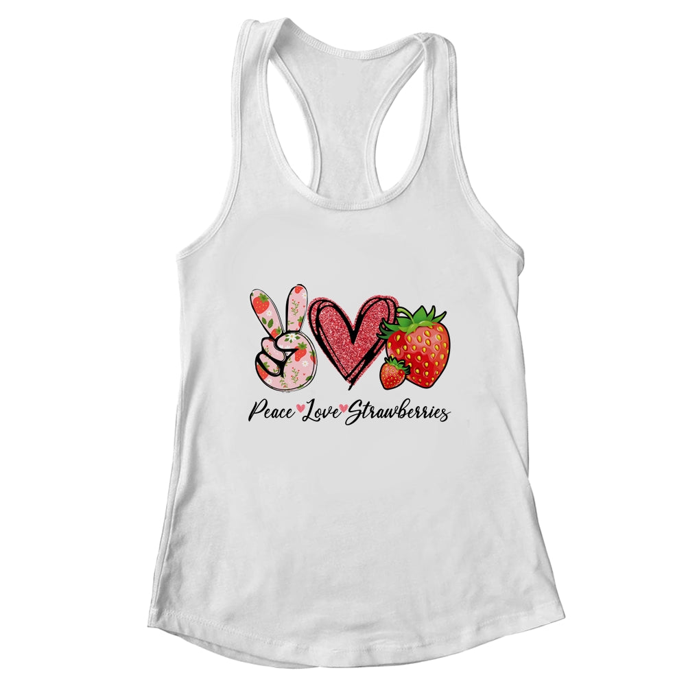 Peace Love Strawberry Farmer Strawberries Lover Berry Fruits Shirt & Tank Top | teecentury
