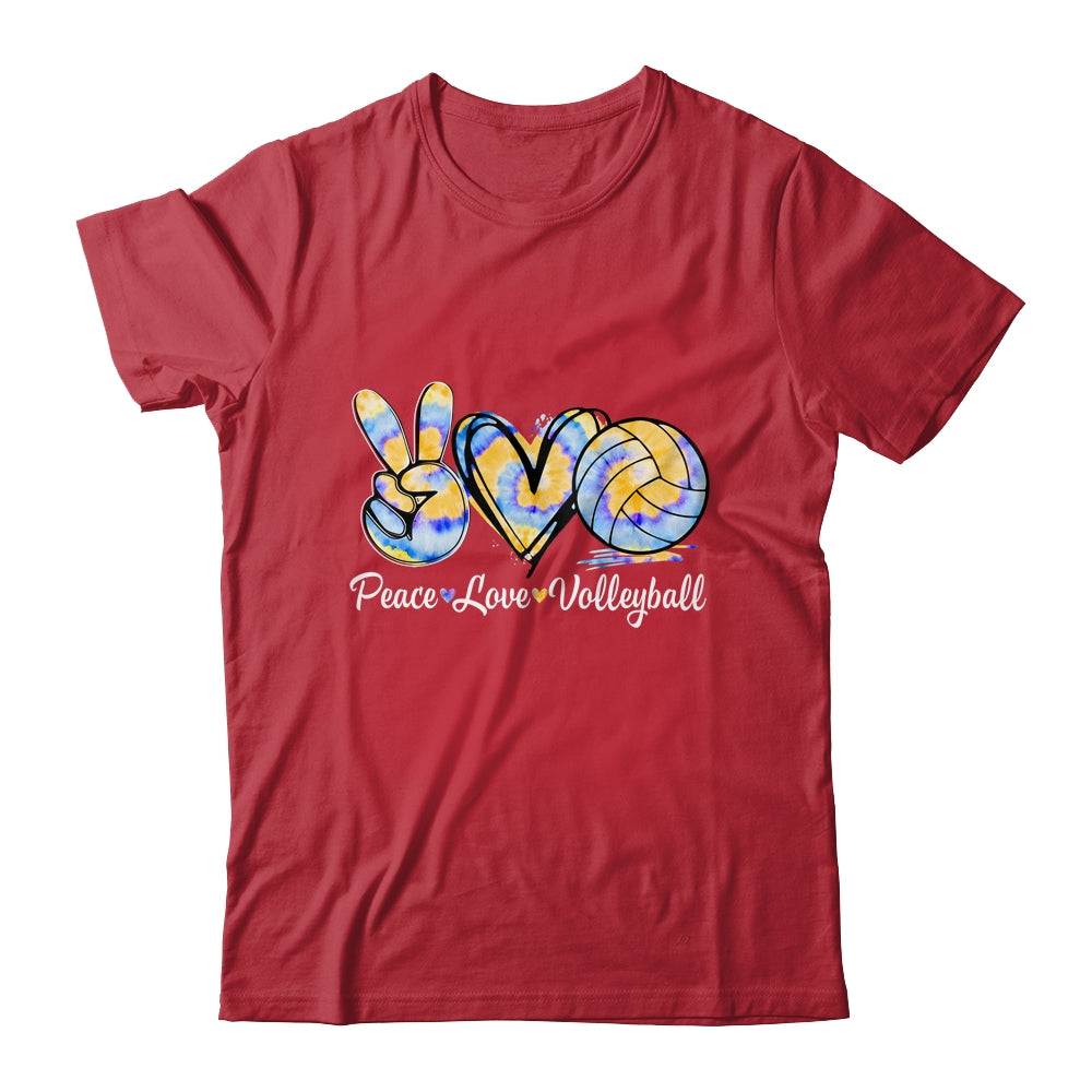 Peace Love Volleyball Player Tie Dye Style Women Teen Girls Shirt & Tank Top | teecentury