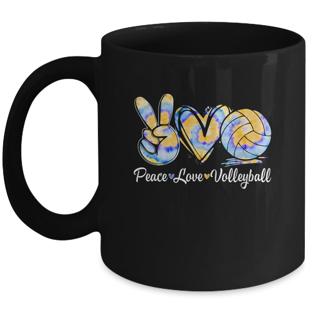 Peace Love Volleyball Player Tie Dye Style Women Teen Girls Mug | teecentury