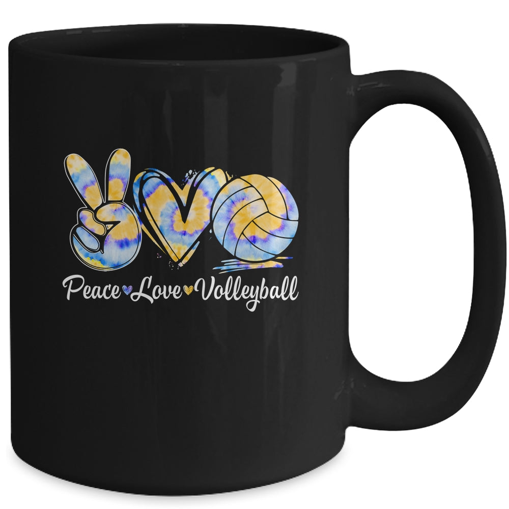 Peace Love Volleyball Player Tie Dye Style Women Teen Girls Mug | teecentury
