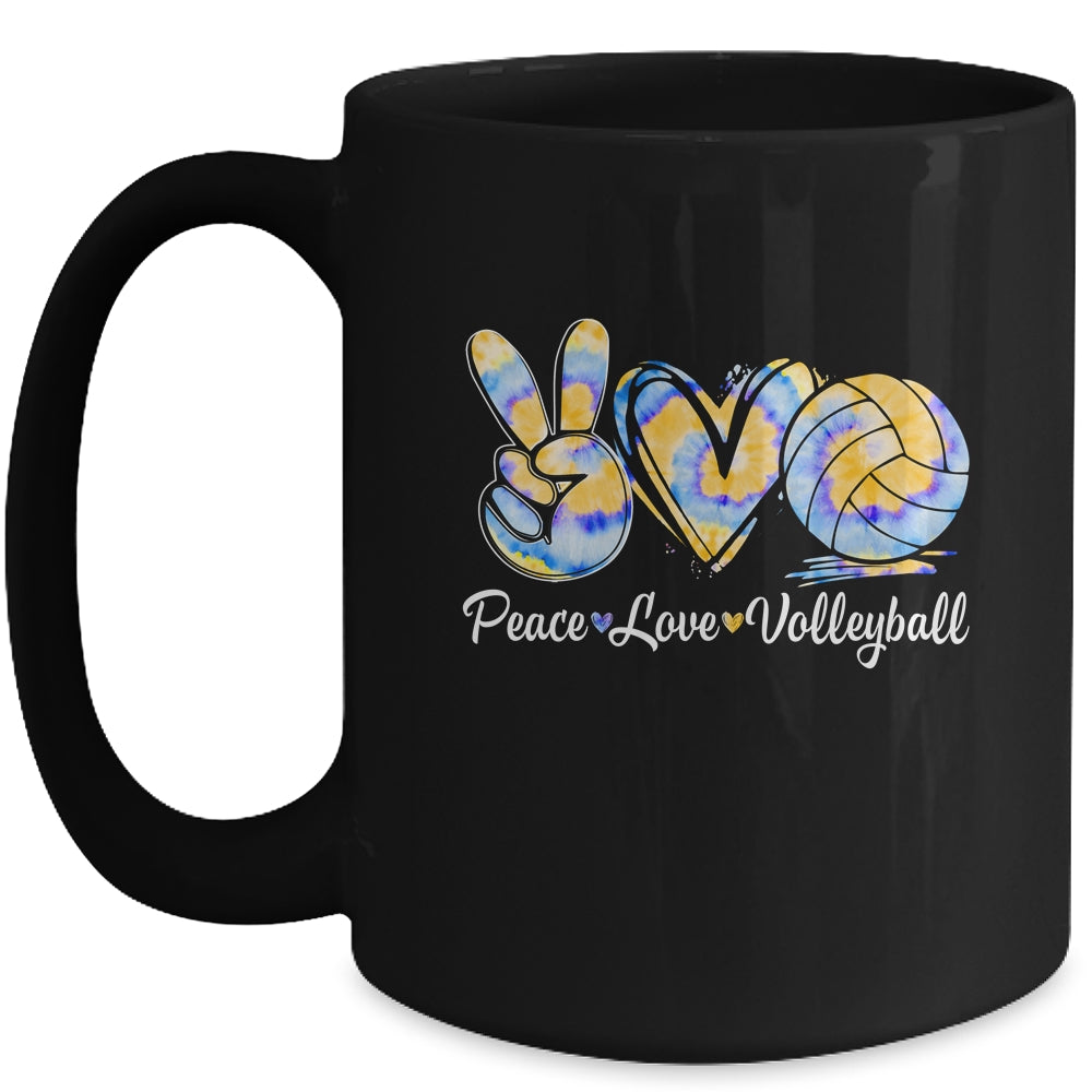 Peace Love Volleyball Player Tie Dye Style Women Teen Girls Mug | teecentury