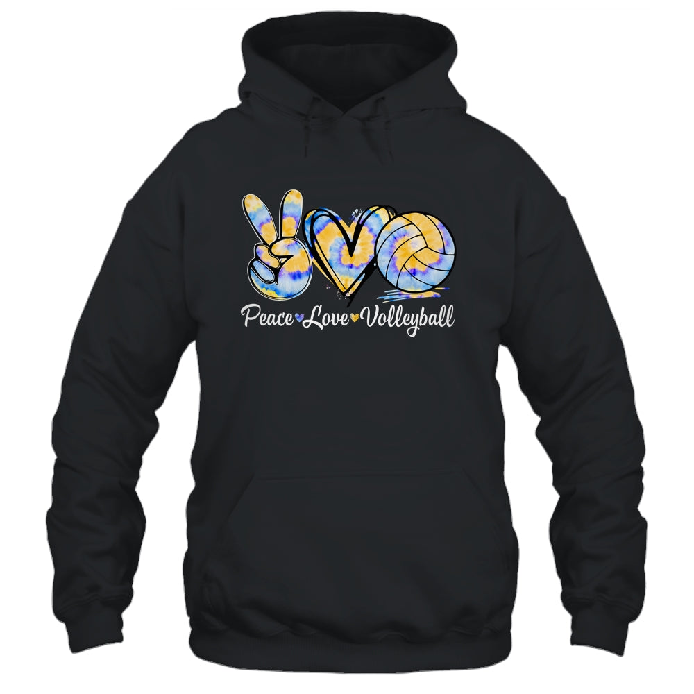 Peace Love Volleyball Player Tie Dye Style Women Teen Girls Shirt & Tank Top | teecentury