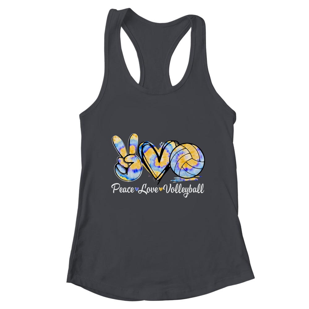 Peace Love Volleyball Player Tie Dye Style Women Teen Girls Shirt & Tank Top | teecentury