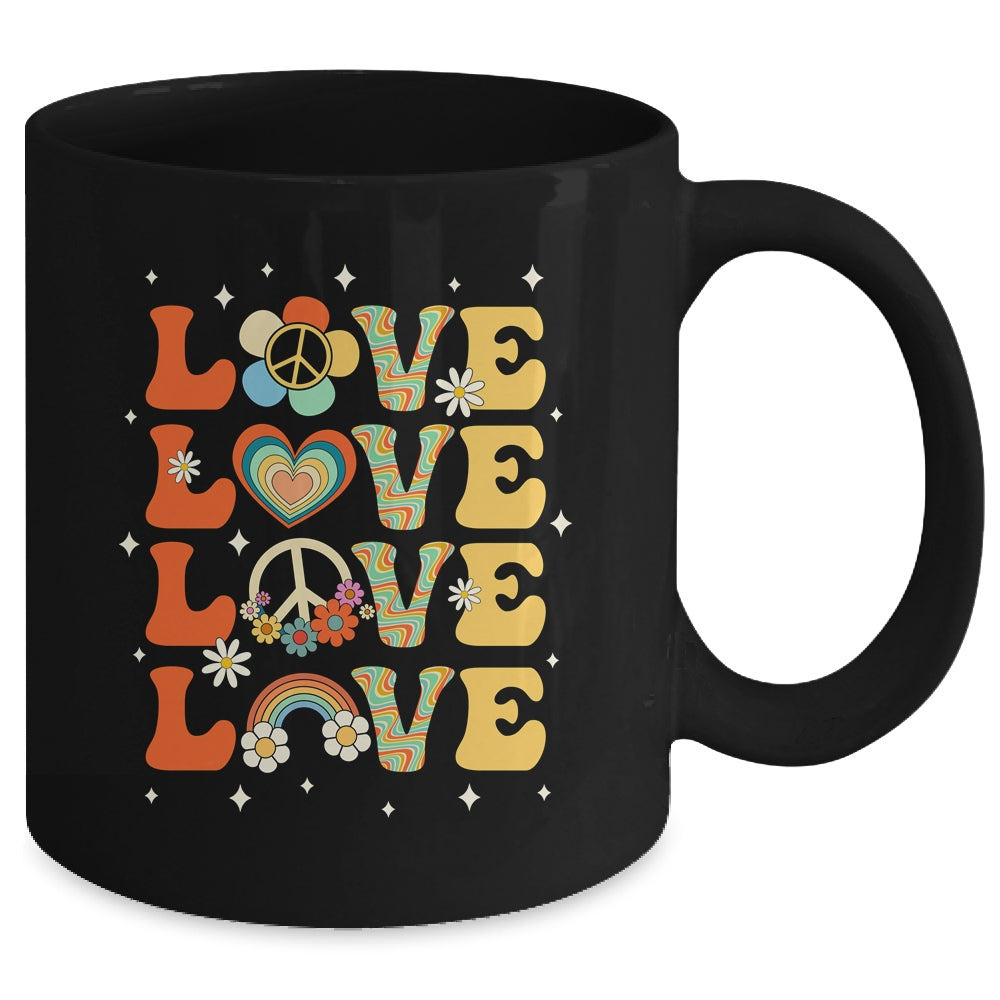 Peace Sign Love 60s 70s Costume 70 Theme Party Groovy Hippie Mug | teecentury