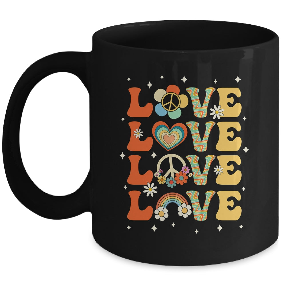 Peace Sign Love 60s 70s Costume 70 Theme Party Groovy Hippie Mug | teecentury