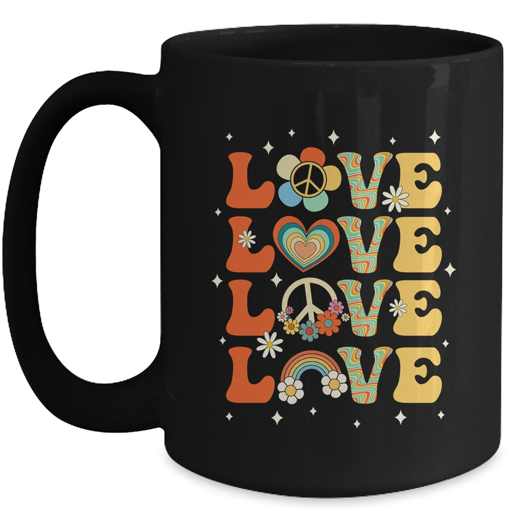 Peace Sign Love 60s 70s Costume 70 Theme Party Groovy Hippie Mug | teecentury