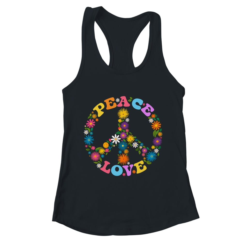Peace Sign Love Flower 60s 70s Tie Dye Hippie Costume Shirt & Tank Top | teecentury
