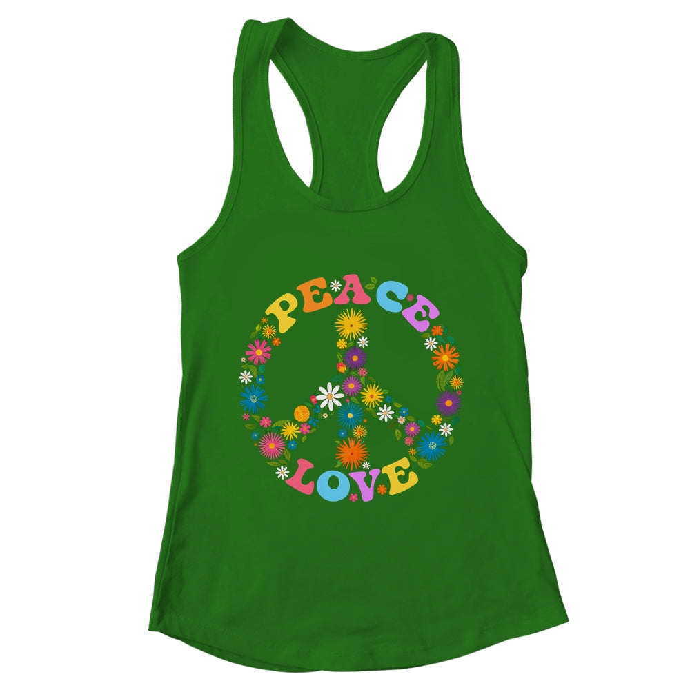 Peace Sign Love Flower 60s 70s Tie Dye Hippie Costume Shirt & Tank Top | teecentury