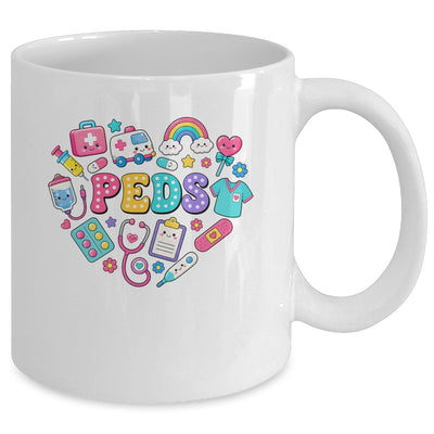 Peds Nurse Stuff Retro Pediatric Practitioner PICU Heart Mug | teecentury