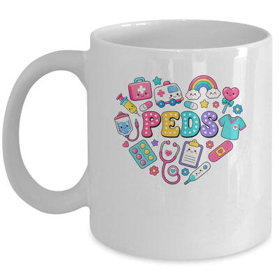 Peds Nurse Stuff Retro Pediatric Practitioner PICU Heart Mug | teecentury