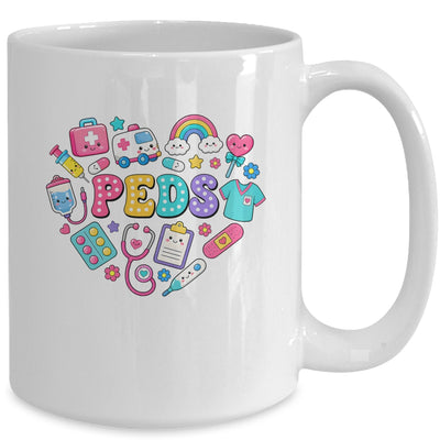 Peds Nurse Stuff Retro Pediatric Practitioner PICU Heart Mug | teecentury