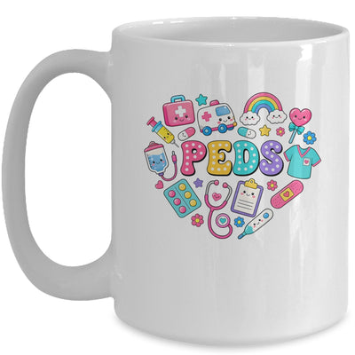 Peds Nurse Stuff Retro Pediatric Practitioner PICU Heart Mug | teecentury