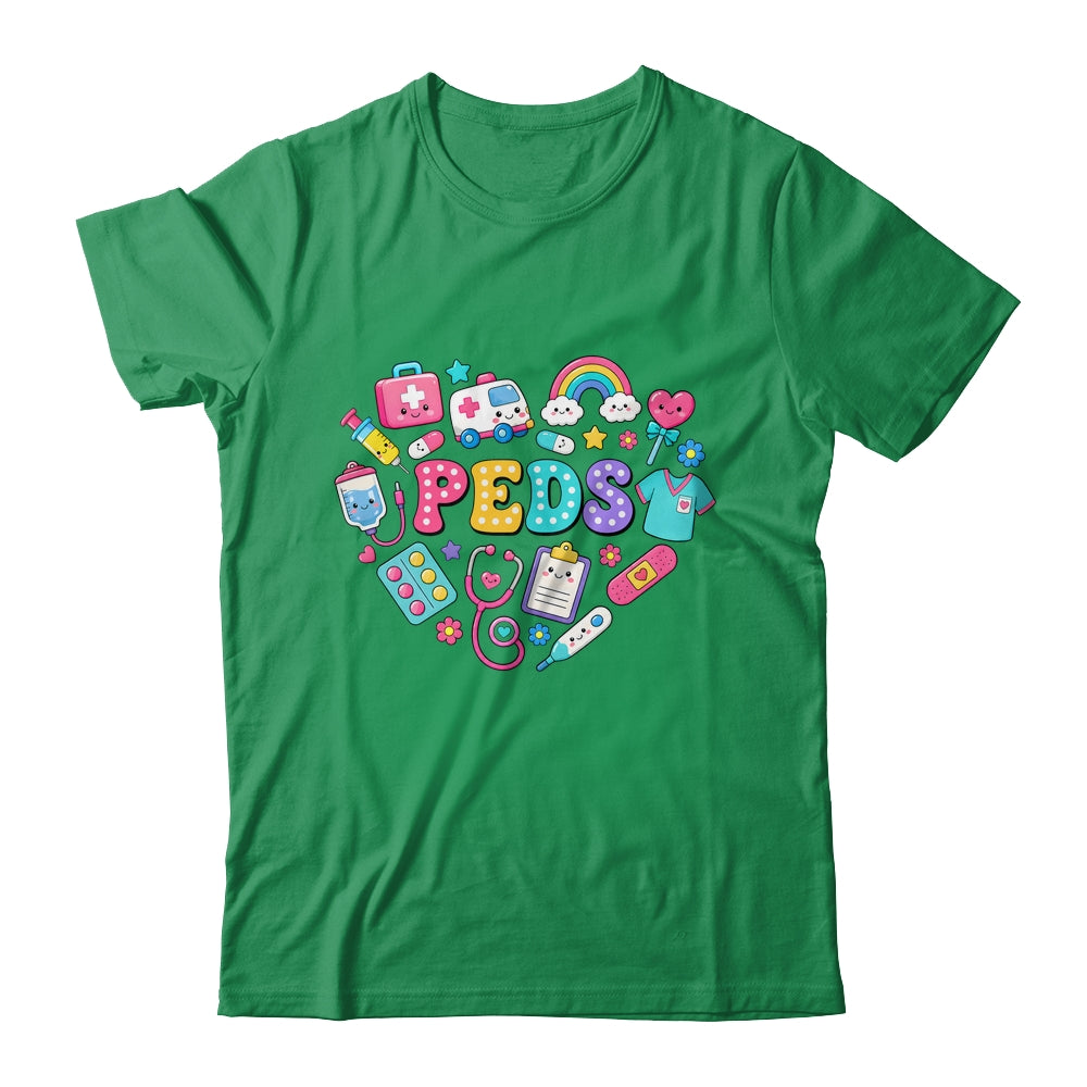 Peds Nurse Stuff Retro Pediatric Practitioner PICU Heart Shirt & Hoodie | teecentury