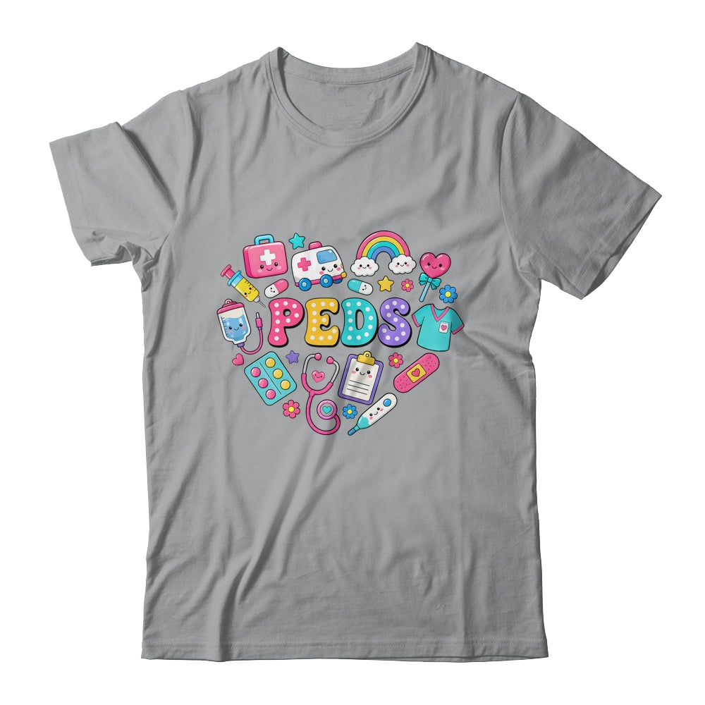 Peds Nurse Stuff Retro Pediatric Practitioner PICU Heart Shirt & Hoodie | teecentury
